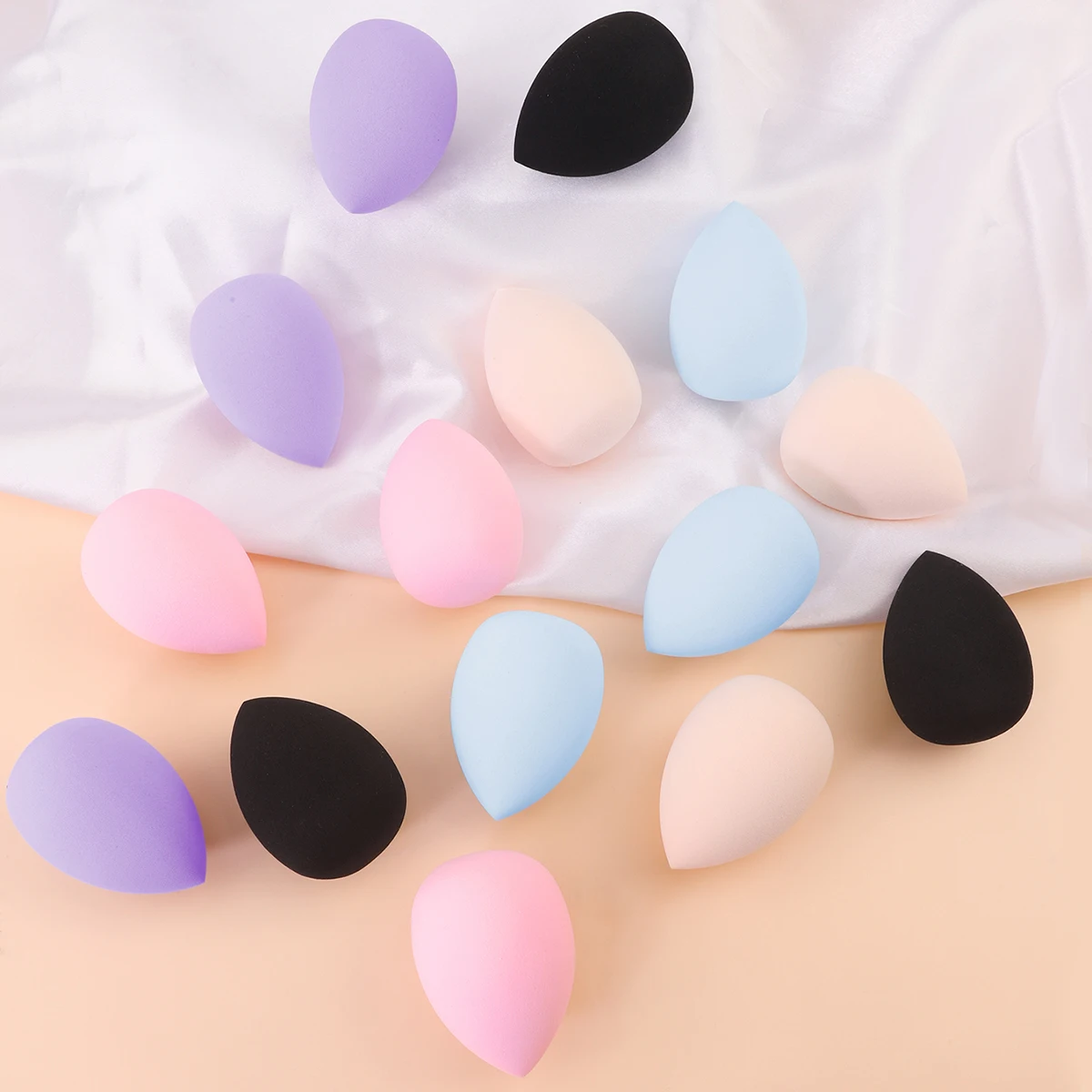 Juego combinado pequeño, mediano y grande, 12 Uds., esponja de maquillaje esencial para principiantes, juego de esponjas cosméticas, esponja para base de maquillaje