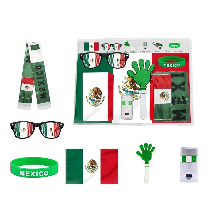 

2026 Football Fan Pack - Flag, Glasses, Clap Hands, Face Mask, Colorful Cheerleading Props