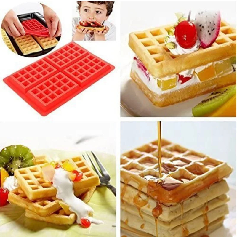 DIY Cake Mould Silicone Waffle Mold Kitchen Bakeware Cake Baking Mould Mold Waffle Tray home gadgets kicthen