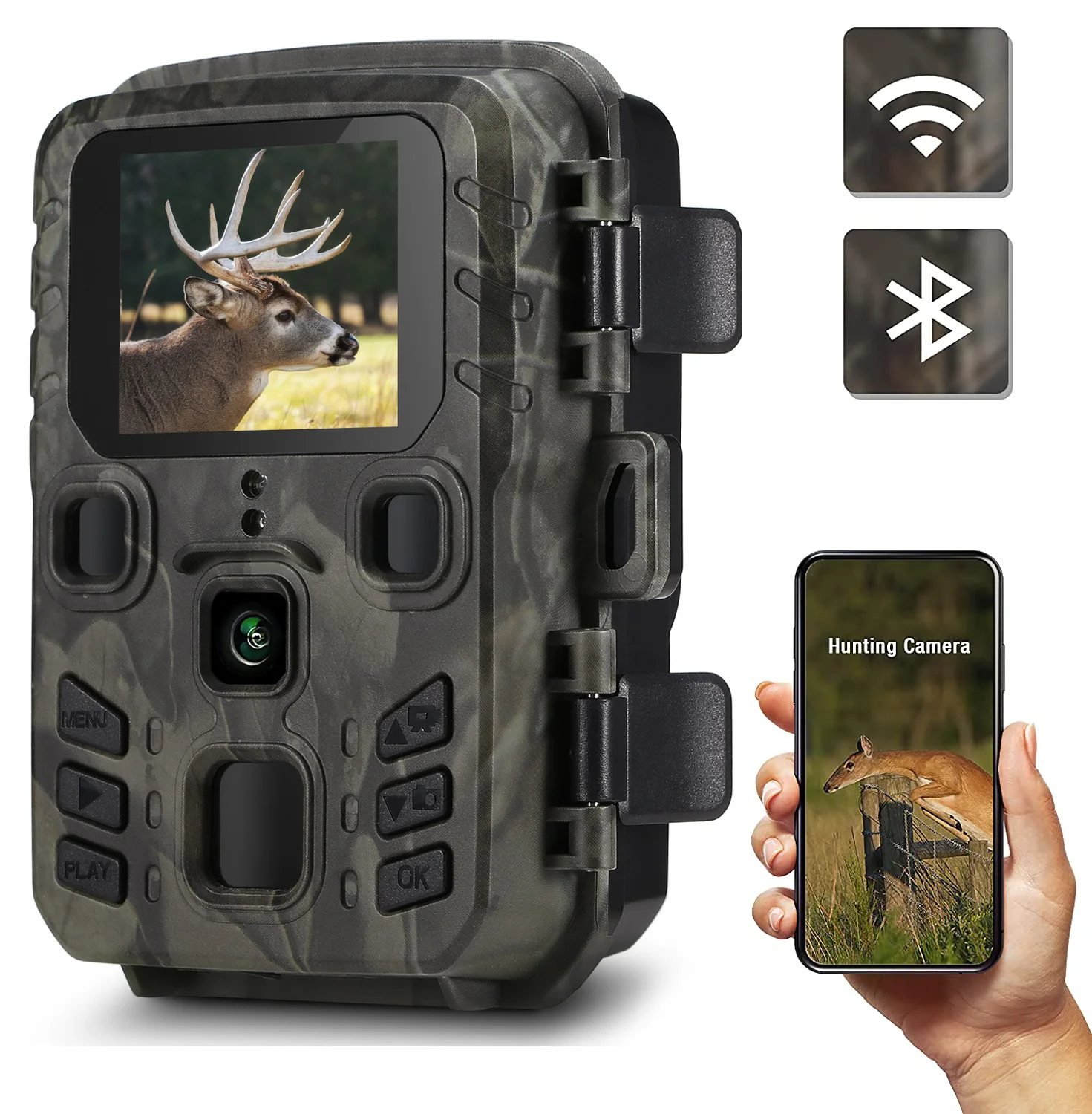 Outdoor WIFI APP 4K/2.7K 36MP/24MP Trail Camera Wildlife Infrared Night Vision Motion Activated IP65 Trap Game Cam Waterproof