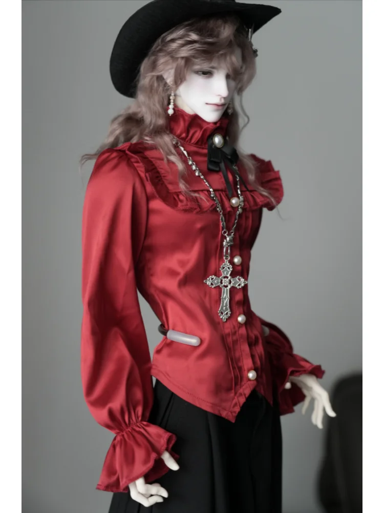 เสื้อผ้าตุ๊กตา BJD สำหรับตุ๊กตาขนาด 1/4 รุ่น ID75 เสื้อเชิ้ตผูกเชือก เสื้อผ้าตุ๊กตา อุปกรณ์เสริม (เฉพาะเสื้อ ไม่รวมตุ๊กตา)