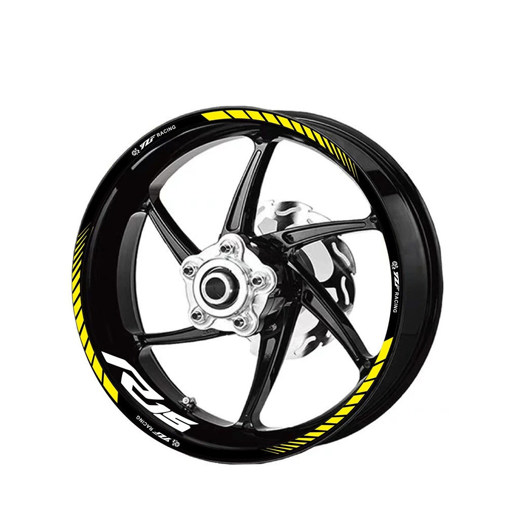 Logotipo de motocicleta para YAMAHA YZF R15, decalque interno e externo do cubo da roda, aro decorativo, adesivo impermeável, alto reflexivo, novo, 17"