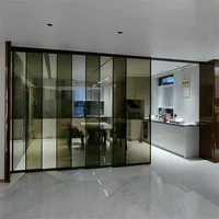Household Large Sized Partition Glass Door Narrow Aluminum Frame Glass Sliding Doors High Quality Anti Corrosion Sliding Doors 2