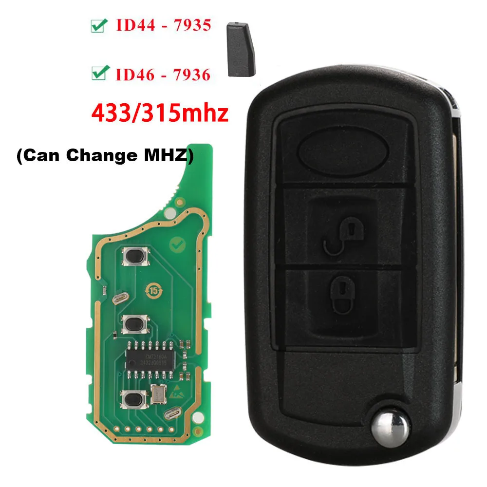 

jingyuqin EWS ID44 / ID46 315/433.92Mhz Flip Car key For LAND ROVER Range Rover Vogue 2006-2009 HU92 3BTN Folding Remote Control