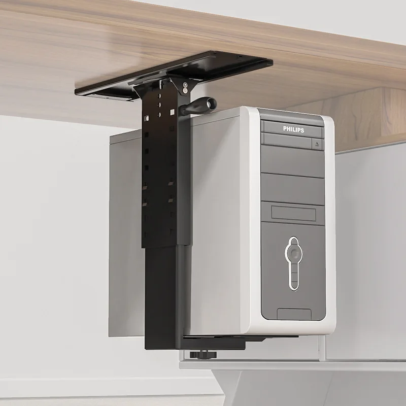 Host Bracket Computer Desktop Chassis Base Under Table Suspension Bracket