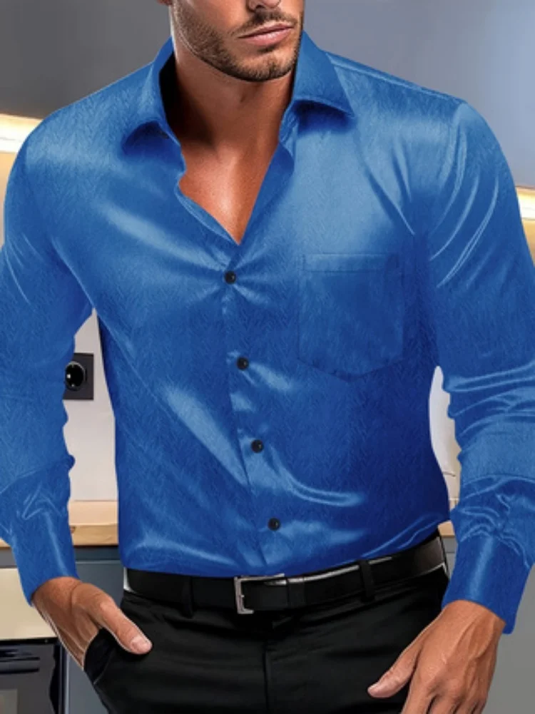 High Quality Elastic Anti-Wrinkle Shirt For Men Long Sleeve Non-Ironing Anti-Wrinkle Business High-End Casual Slim Fit Top