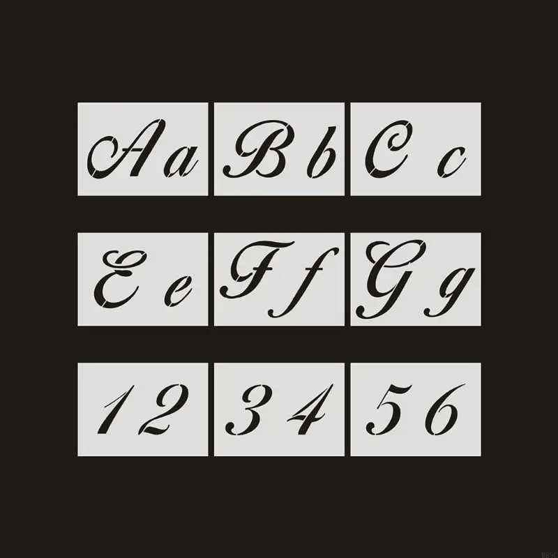 w89c 40pcs/ชุดตัวอักษรตัวอักษรลายฉลุผนังภาพวาด DIY วาดรูปแบบลายนูน