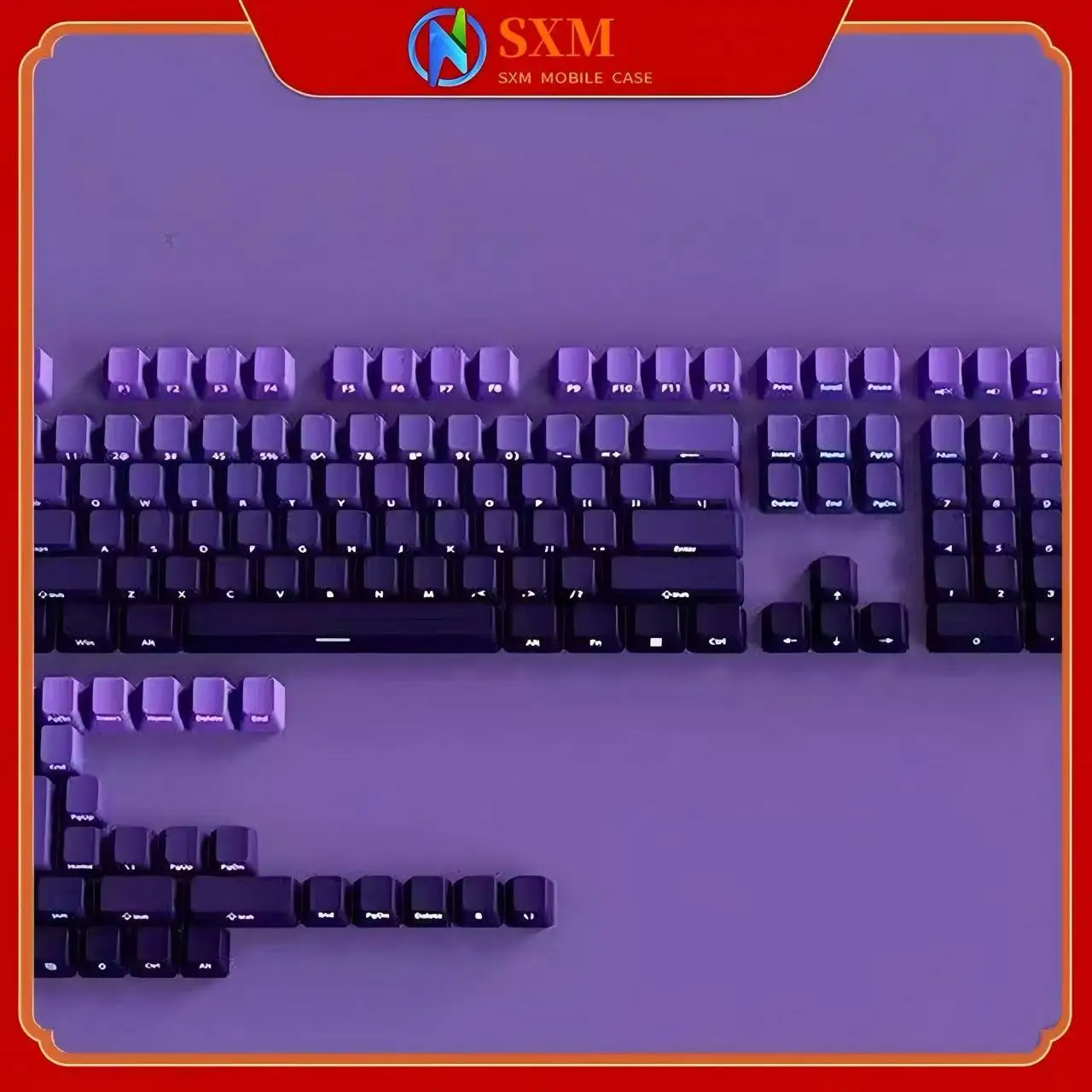 

Оригинальные полупрозрачные колпачки для клавиш с высокой боковой гравировкой из ПБТ, двухцветный градиент, большой полный набор сублимационных индивидуальных колпачков для клавиатуры