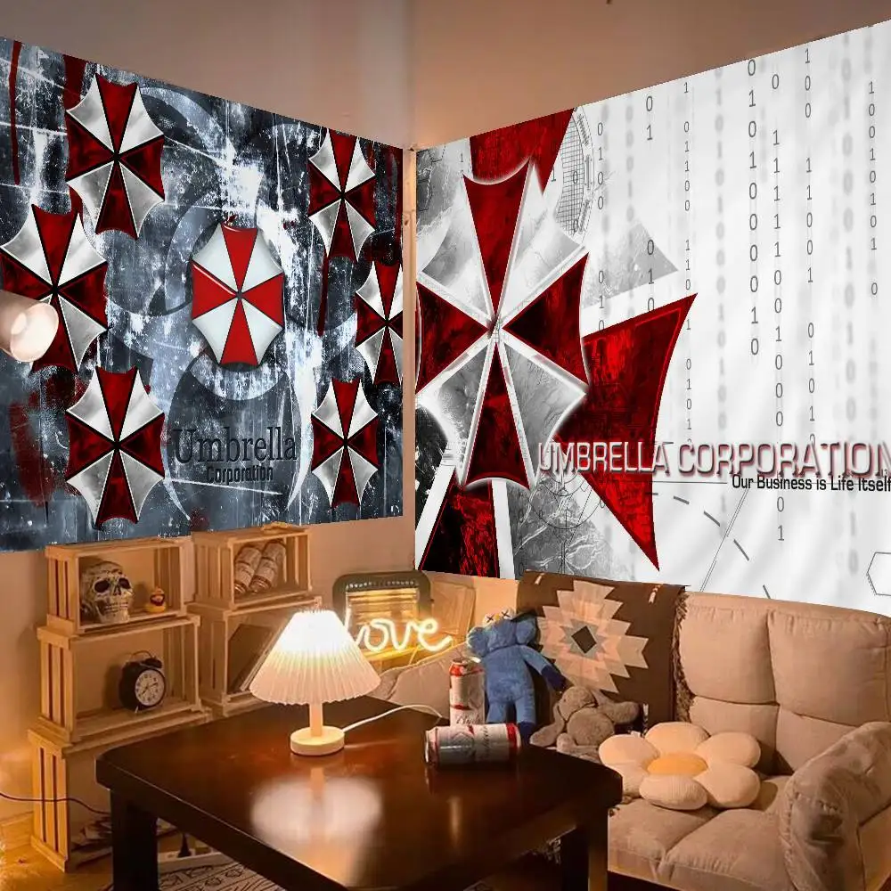 R-resident E-evil Umbrella Us TroopsS 2024 Anime Anime Tapestry Hippie Flower Wall Carpets Dorm Decor Wall Hanging Home Decor