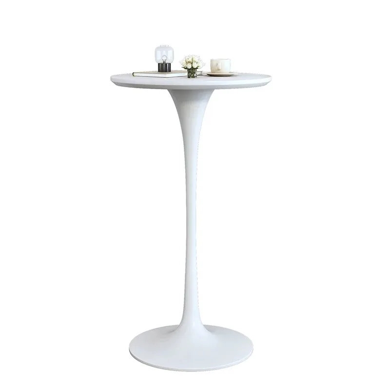 

Bar table modern simple high table round household commercial bar table and chair combination balcony casual solid wood bar