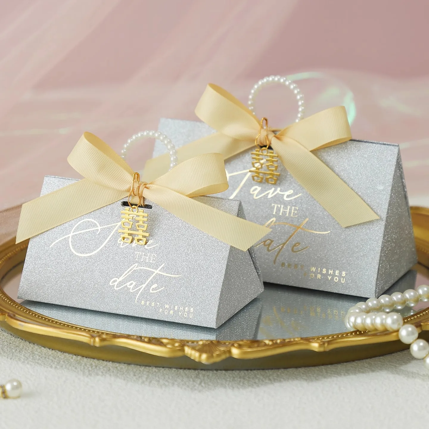 20/50 قطعة هدية الزفاف الجديد صندوق الذهب والفضة خاتم اللؤلؤ حقائب للهدايا مع مقابض الحلوى التعبئة والتغليف استحمام الطفل لوازم الحفلات #3