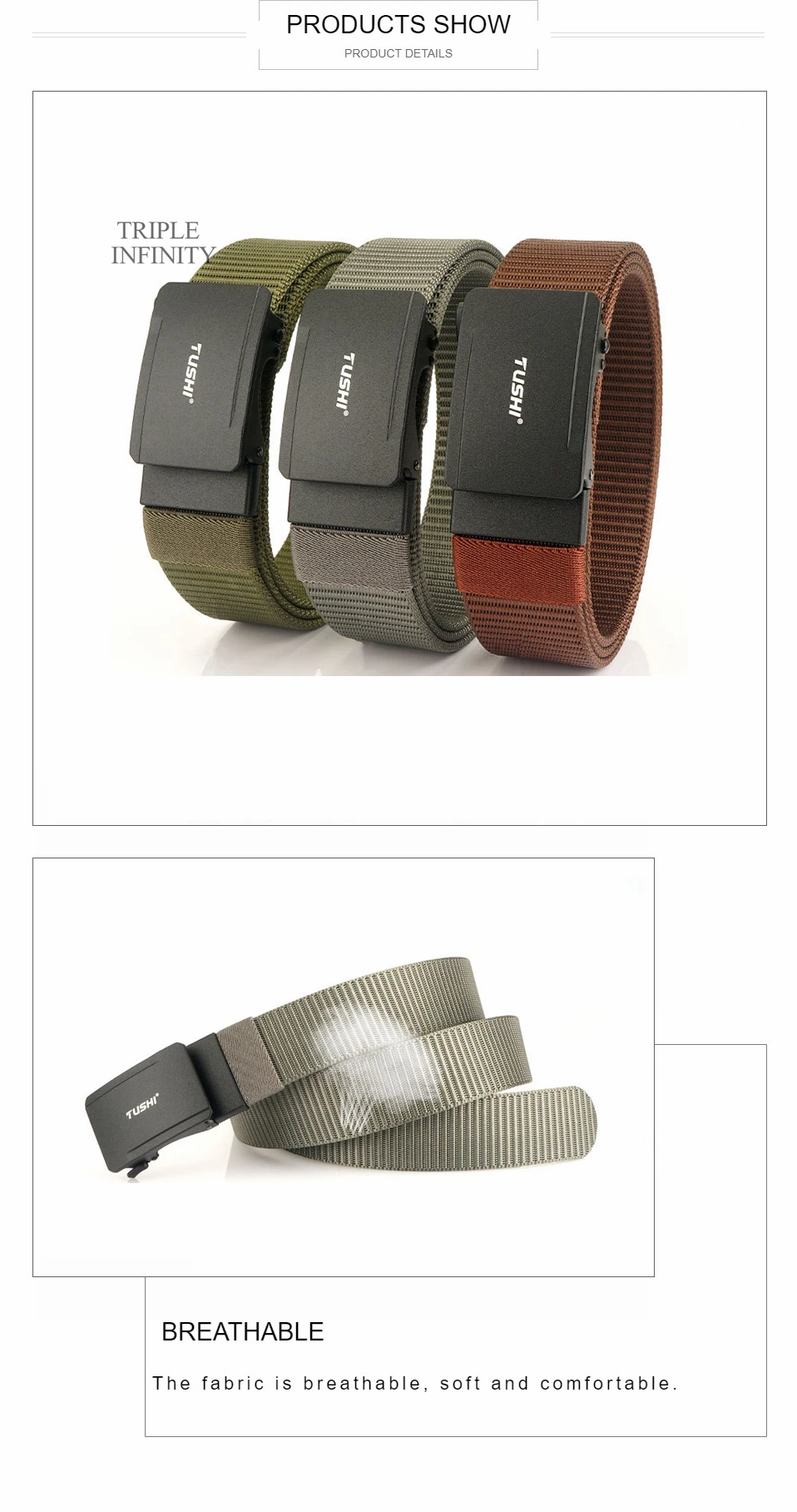 New Metal Automatic Buckle Nylon Tactical Belts For Men Adjustable Trousers Waistband Outdoor 3.8cm Width Sports Belt Quick Dry