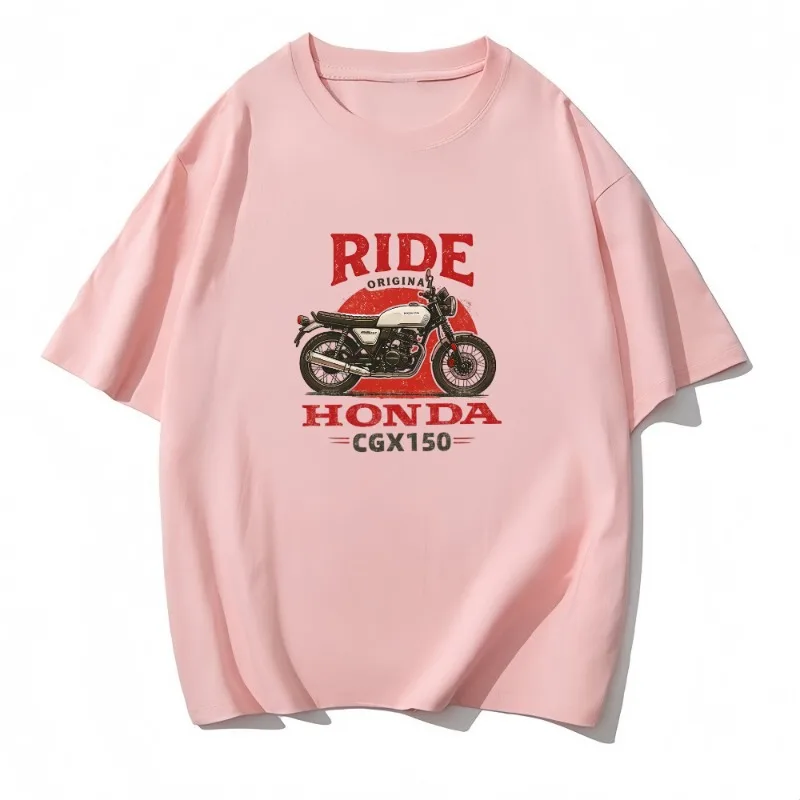 هوندا CGX 150 جديد الصيف سباق قاطرة دراجة نارية مطبوعة قاطرة تي شيرت رجالي F1 الصيف فضفاض س الرقبة قصيرة الأكمام #5