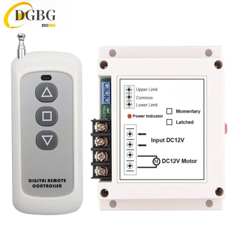 High Power 24V DC 40A 400W Motor Wireless Remote Control Switch Roller Shutter Door Electric Curtain Remote Forwards Reverse