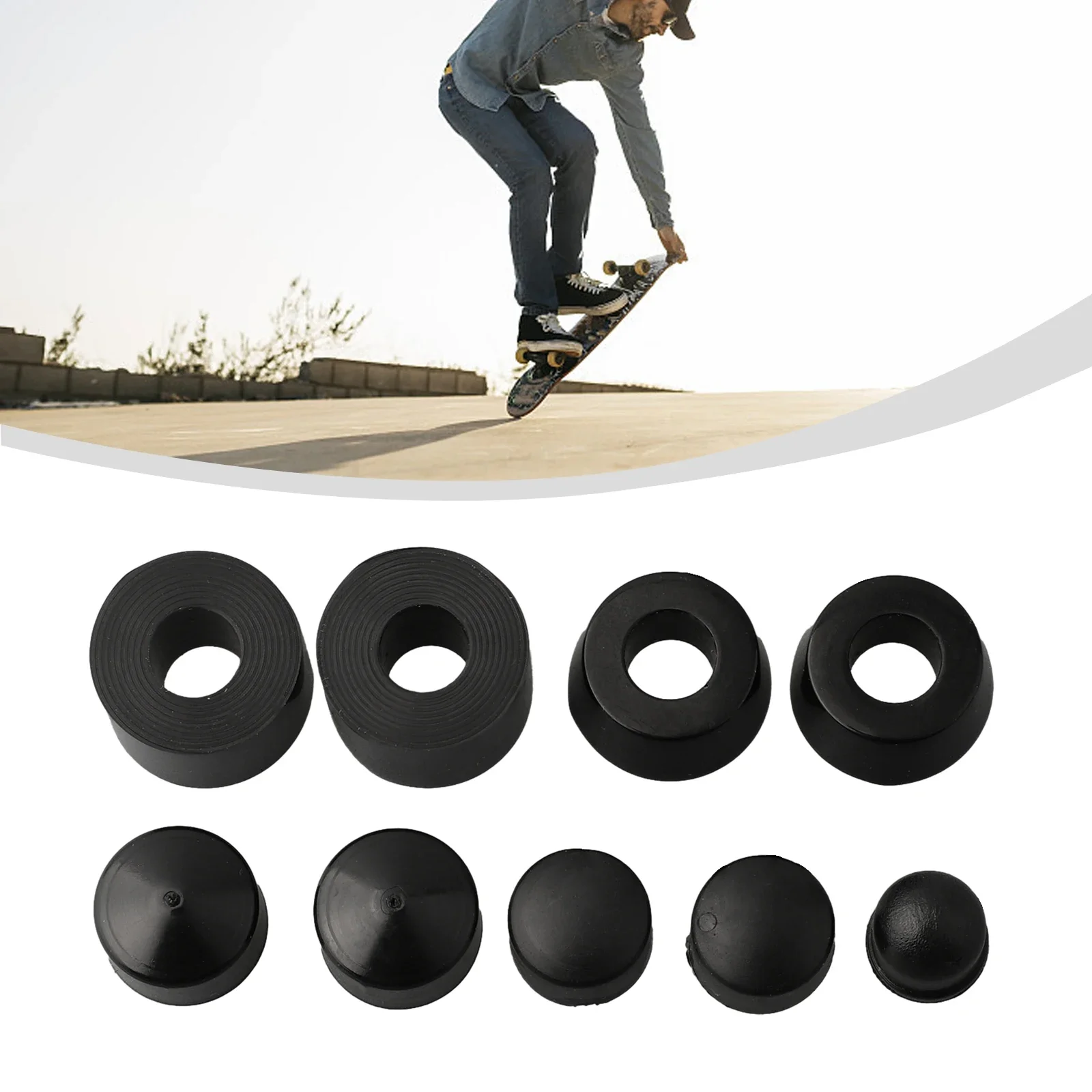 

10 Pcs Skateboard Bushing Truck Wheel Axle Bushing Scooter PU Cushion Dancing Longboard Skateboard Shockproof Accessorie