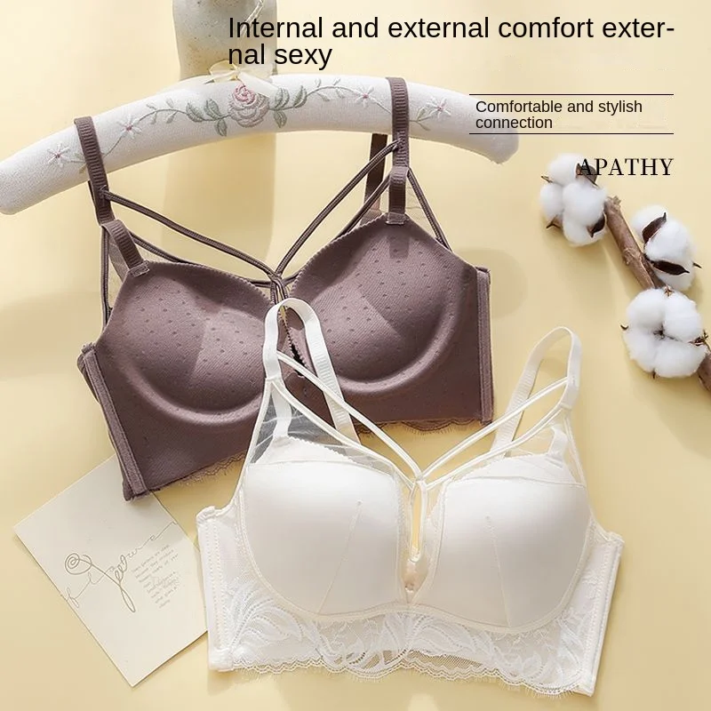 Thickened Lingerie for Women with Small Breasts Gathered at 6cm, Showing Large But Not Empty Cups, 3 to 5cm Without Steel Ring