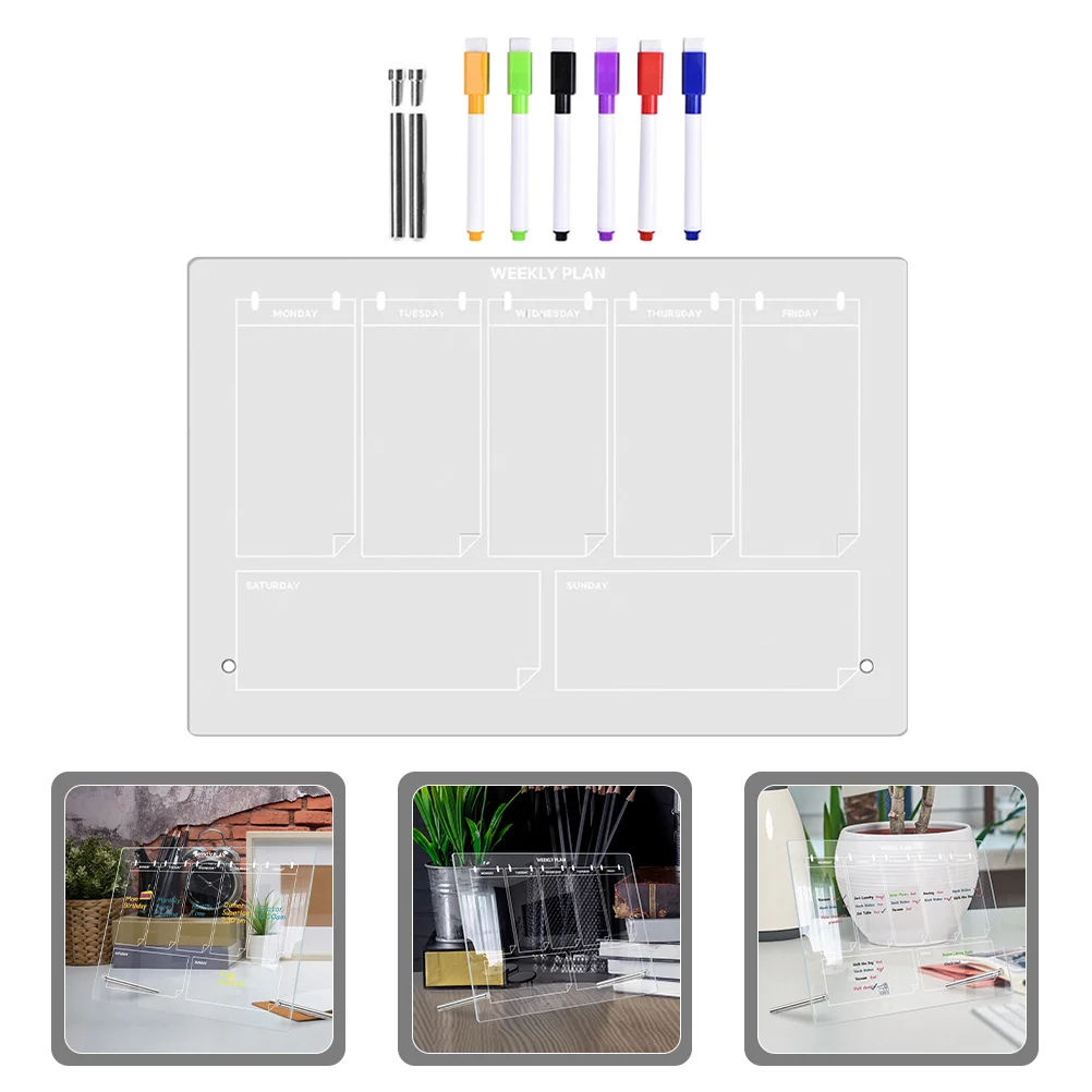 Rewritable Message Board Office Acrylic Writing Whiteboard Creative Note Brush Desktop Memo Wall Calendars