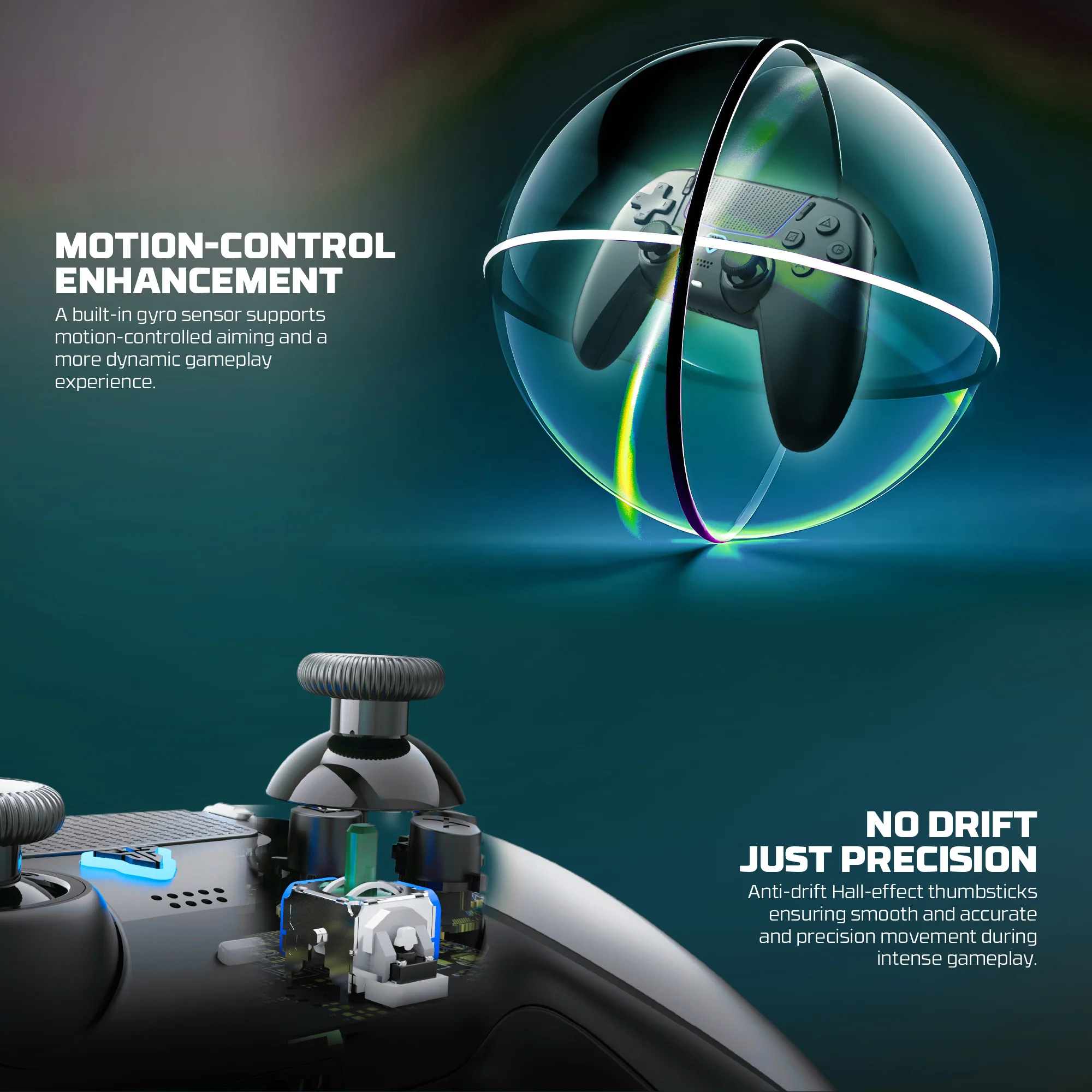 FANTECH NOVA II WGP16 سماعة لاسلكية تعمل بالبلوتوث غمبد Hall-Effect مشغلات عصا التحكم جيروسكوب وحدة تحكم الألعاب لجهاز PS4 SWITCH PC #4