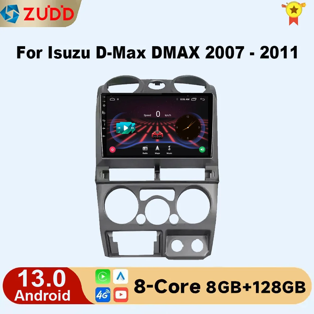 For Isuzu D-Max DMAX 2007 2008 2009 2010 2011 Android 13 Car Radio Multimedia Player Carplay Auto Stereo GPS DSP Head Unit