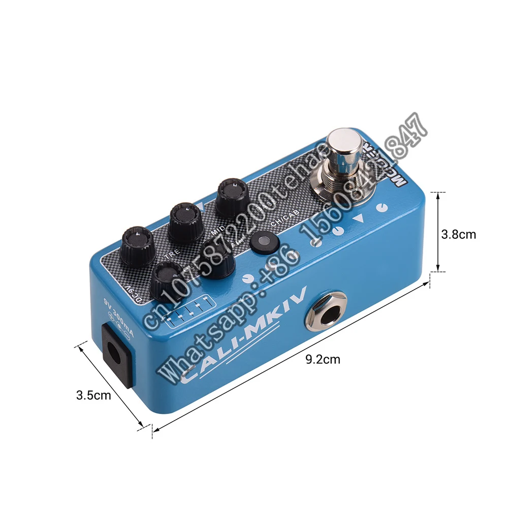 Mooer-Micro Preamp Pedal Guitar Parts Effect, efeitos múltiplos, canais duplos, 3 alto-falante, táxi simulação, elétrico, Cali Mkiv, 017