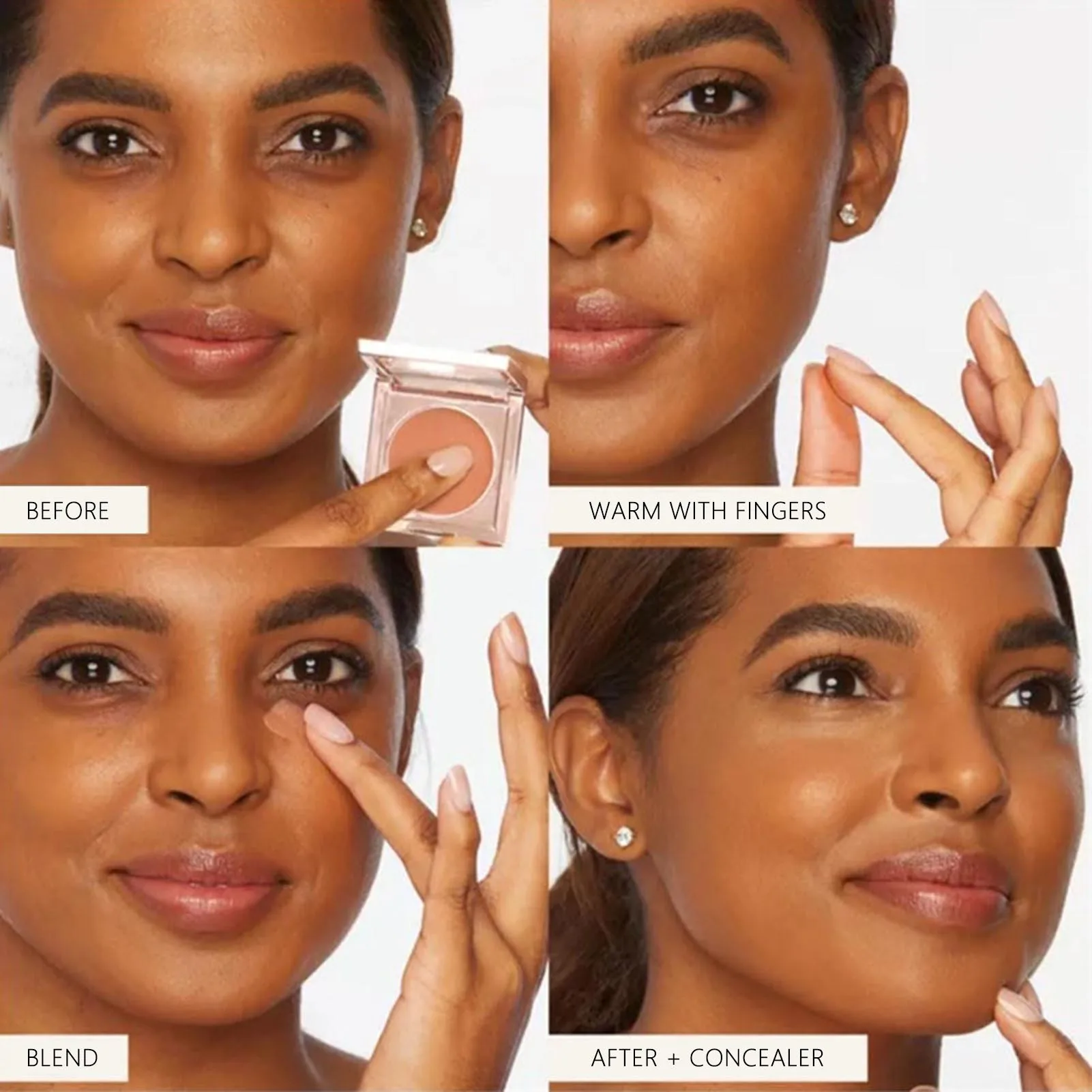 Corretor de olhos de argila colorida, corretivo natural hidratante para cobrir olheiras e manchas faciais