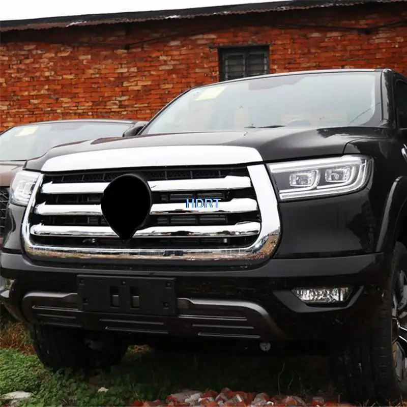 Accessories For GWM Poer Cannon P-Series Ute 2021 + Car Styling Front Mesh Grille Strip Frame Head Bumper Cover Trim Moulding