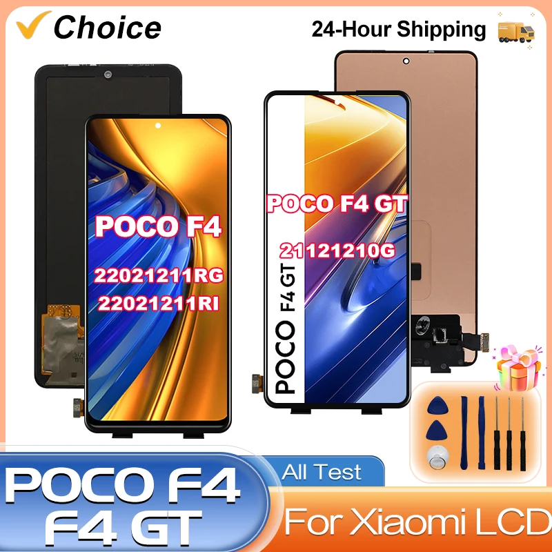 NEW For Xiaomi Poco F4 GT LCD Display For Xiaomi Poco F4 LCD Touch Screen Digitizer Assembly 21121210G Display Replacement Parts