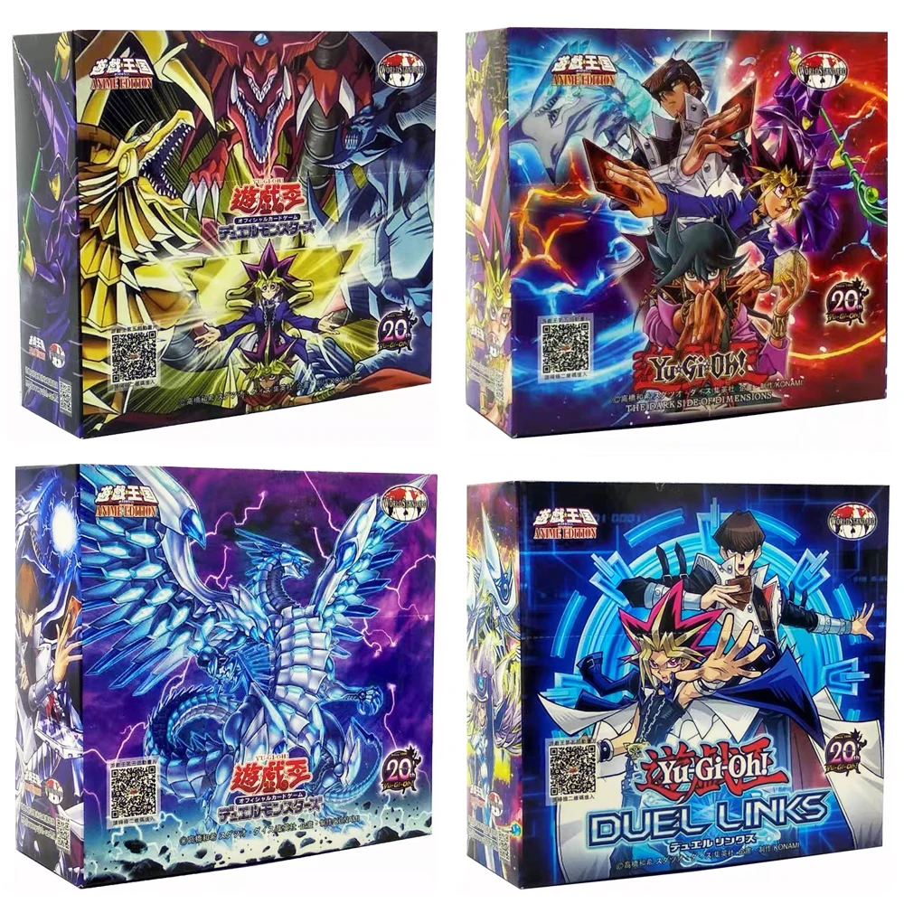 240Pcs Yu-Gi-Oh Anime Cards Blue Eyes Dark Magician Exodia Obelisk Slifer Ra Yugioh Blind box card package Kids Christmas Gift