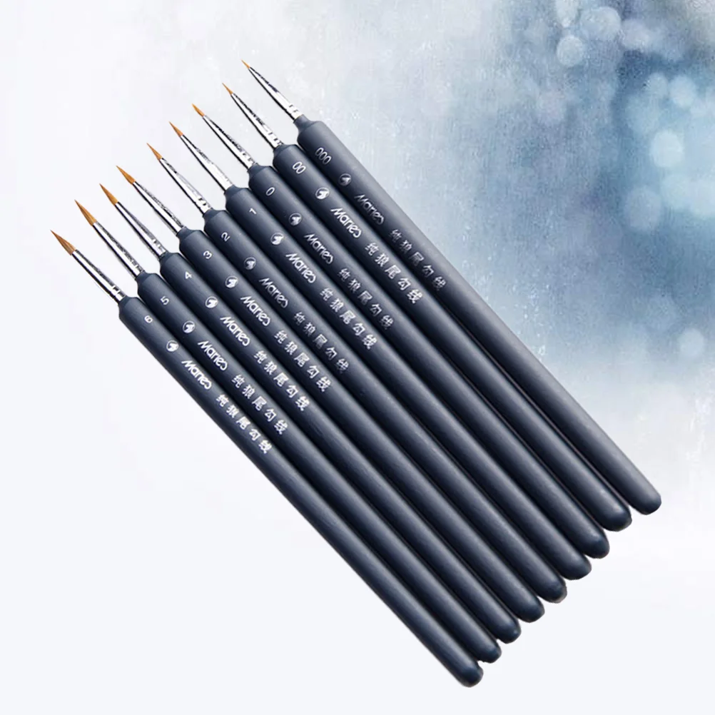 6 Pcs Hook Pen Paintbrushes for Adults Portable Detail Professional Water Color Painting Accessories Wooden Line Drawing