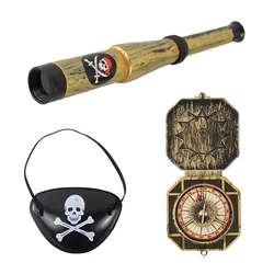 Pirate Captain Cosplay Costume Props Eye Patch Weapons Set Kids Favors Gift Toy for Birthday Party Halloween Costume Decorations
