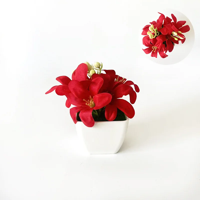 For Home Office Desk Miniature Artificial Lily For Elegant Home Decor 4.3 Inches Long Lasting Vibrancy Fade Resistant Material