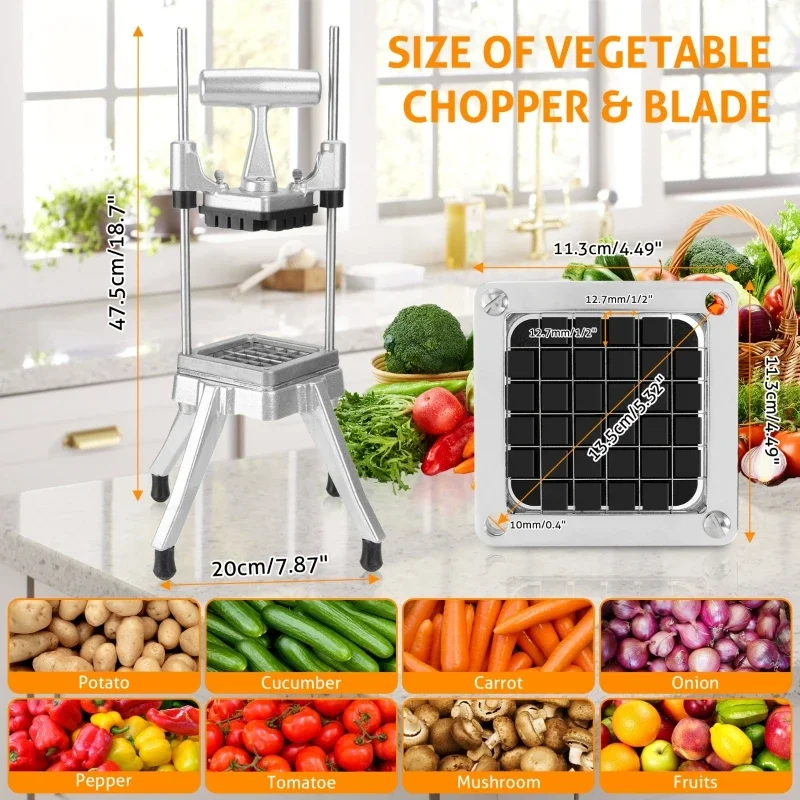 Manual Fries Machine Commercial Vegetable Fruit Chopper Potato Dicer French Fry Cutters Stainless Steel 1/4