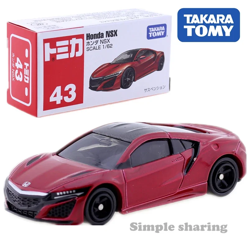 Takara Tomy Tomica No.43 Honda NSX Red Car 1/62 Car Alloy Toys Motor Vehicle Diecast Metal Model for Children