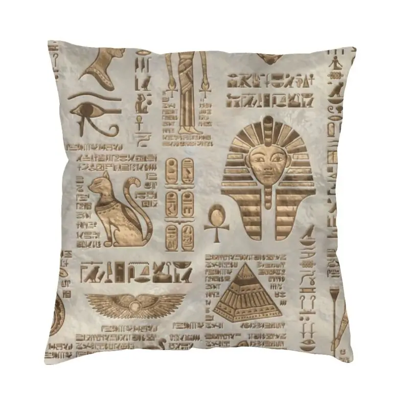 Egyptian Hieroglyphs And Deities Cushion Cover Home Decorative Printing Egypt Pharaoh Throw Pillow for Living Room Double Side