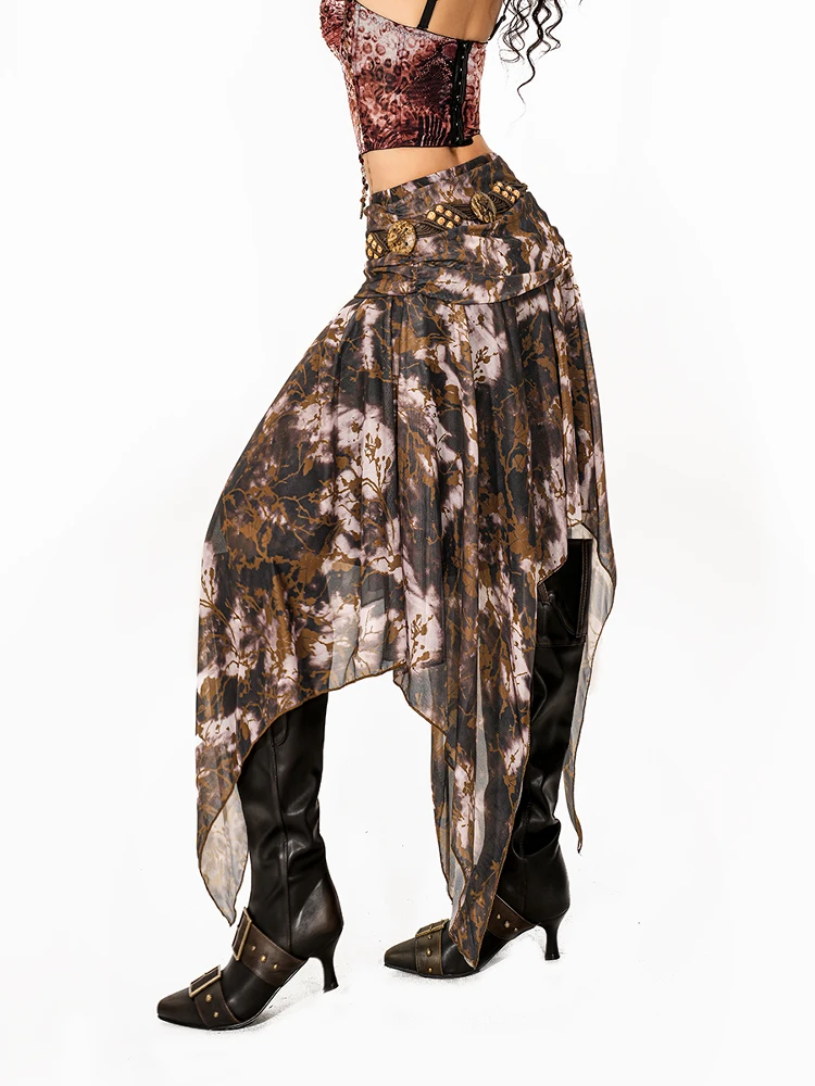 

Retro Wasteland Style Irregular Skirt Women's Design Hot Girl Vintage