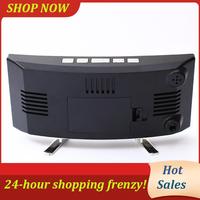 AB31-Curved Screen LED Clock Multi-Function Clock 7816 Mirror Digital Alarm Clock Withtemperature Andhumidity Display