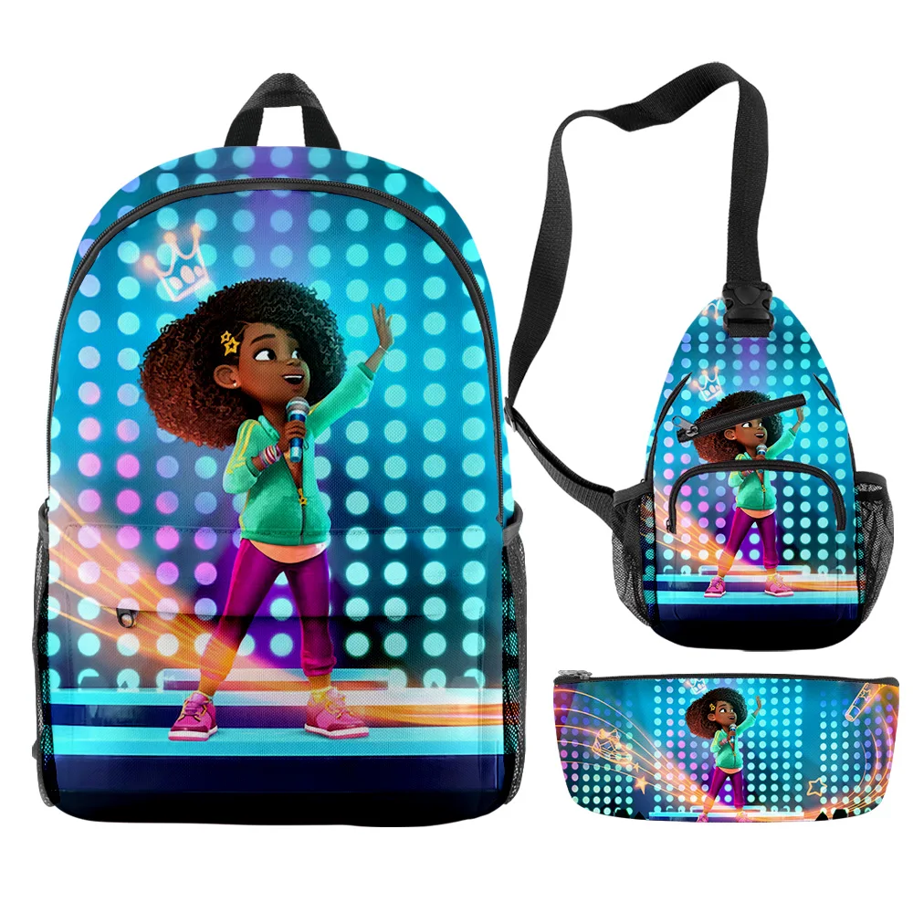 

Hip Hop Popular Karma's World Music TV Series 3D Print 3pcs/Set pupil School Bags Travel Laptop Backpack Chest Bag Pencil Case