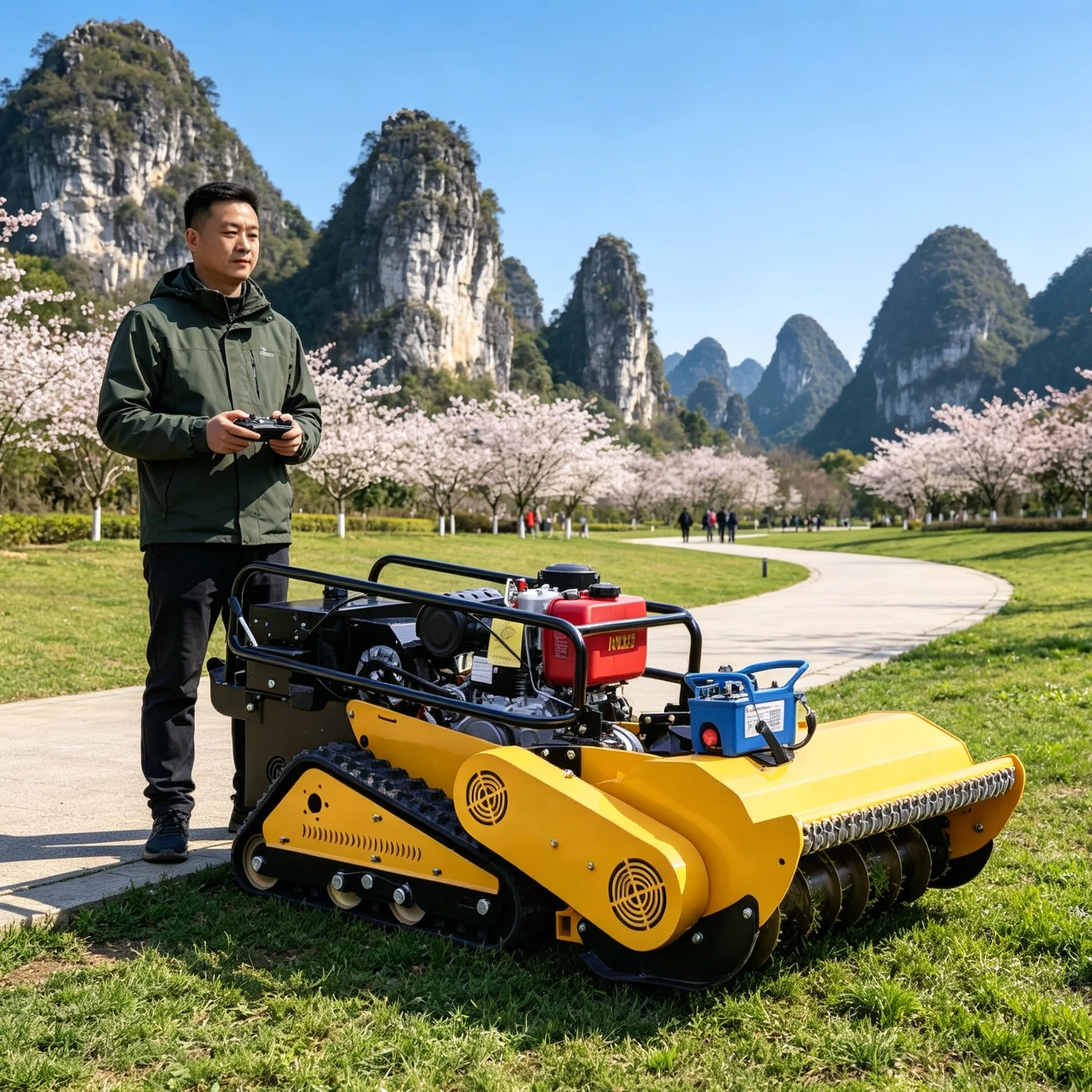 Customized 800SPro Intelligent Remote Lawn Mower with Long-Life Single-Cylinder Four-Stroke Engine, Perfect for Daily Grass-Care