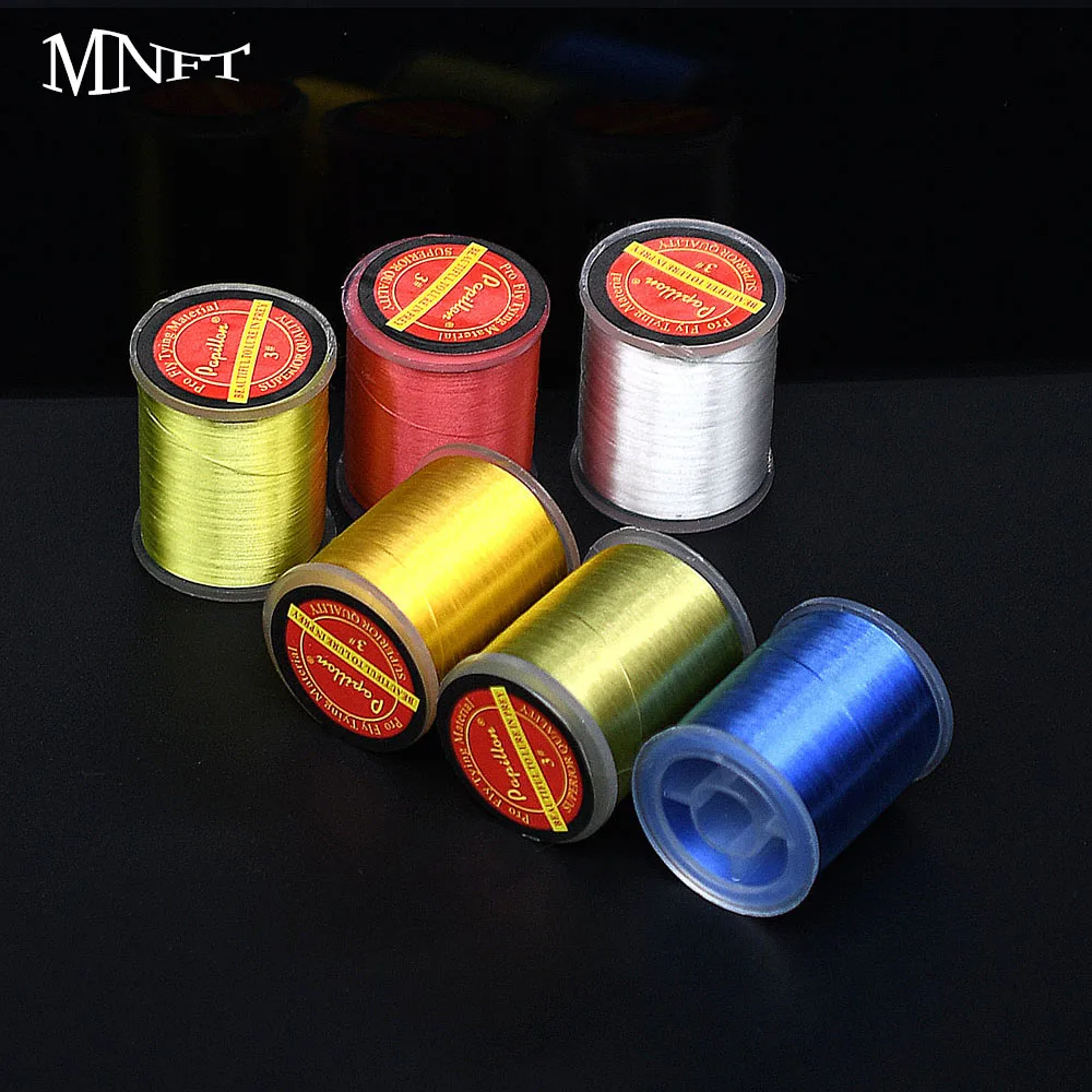 MNFT 2Pcs 75D Fly Tying Threads For Drys Nymphs Small Streamers 6colors Waxed Polyester Filament Floss With Standard Bobbin