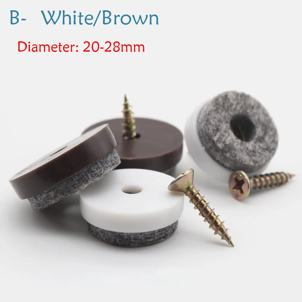10Pcs 14mm-28mm Plastic Felt Foot Pad Skid Glide Nail Protector Furniture Chair Table Leg Wood Floor Protector Nail image 2