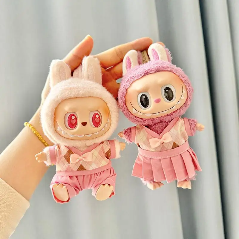 17 centimetri Mini Peluche Vestiti della Bambola Vestito Accessori Per La Corea Kpop Eso Labubu Idol Coppia Britannica JK vestito Abbigliamento Regalo