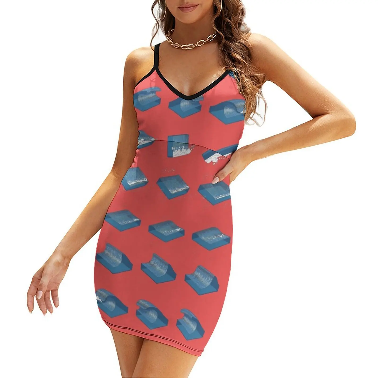 

Wave cubed Sling Dress dress women summer summer woman dress 2025 women's clothing korea stylish evening dresses luxury 2025
