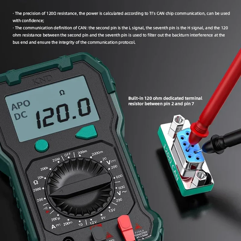 DB9 Serial Port Conversion Pug CAN Bus Adapter Head Male to Female Built-in 120 Ohm CAN Terminal Resistance with 1% Accuracy