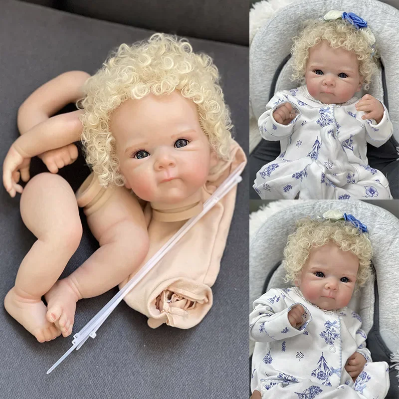 

18inch Bettie Already Painted Reborn Doll Kit Lifelike Awake Baby Already Painted Unfinished Doll Parts DIY Baby Toys