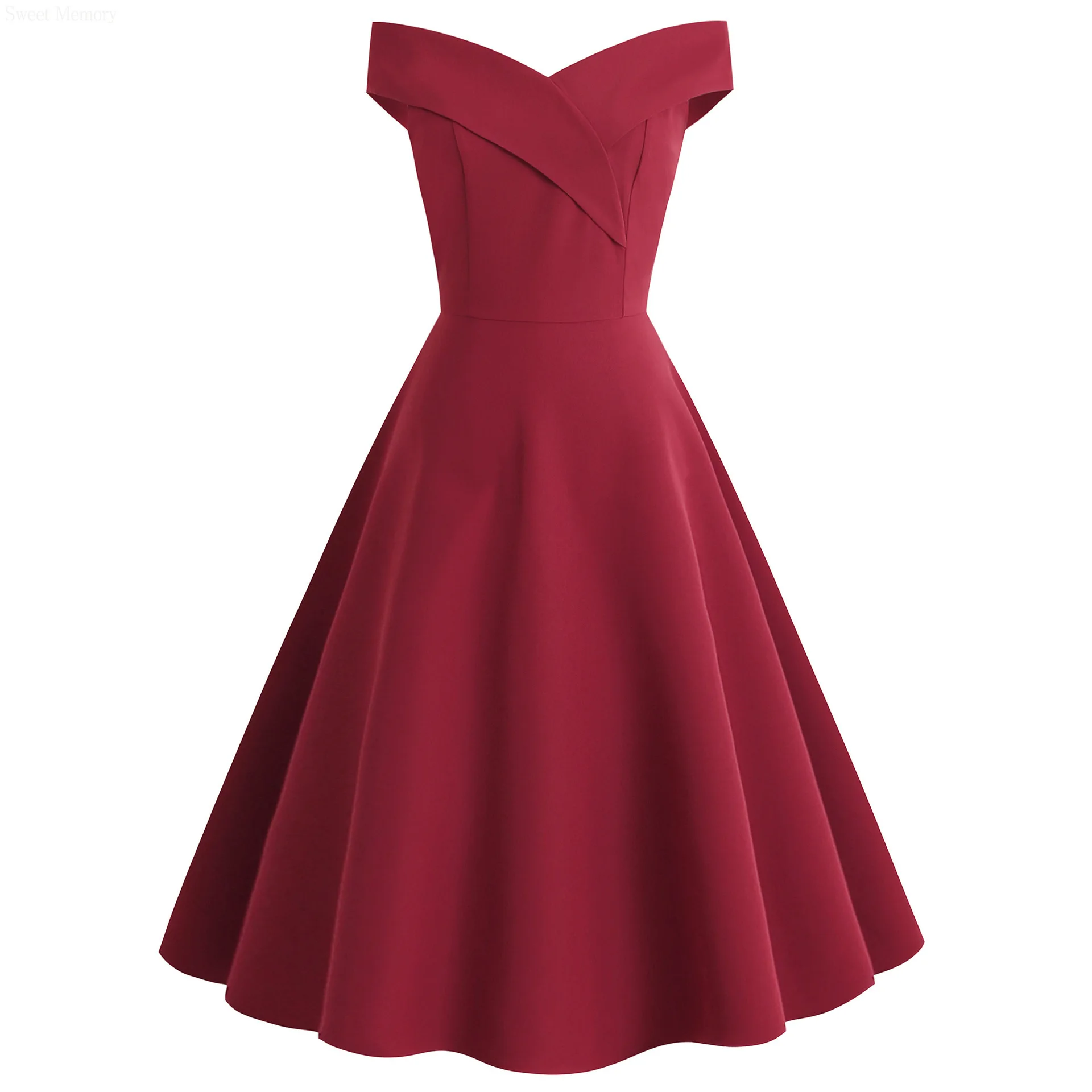 F260 vestido de noche corto con cuello barco para mujer, Sexy, hombros descubiertos, negro, rojo vino, verde marino, vestidos de fiesta para niña