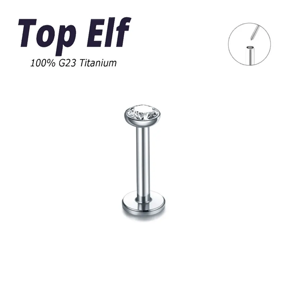 1/10/50PC G23 ASTM F136 Titanium Push In Style Lip Labret Piercing Colorful CZ Crystal Ear Helix Piercings Jewelry 16g 18g 20g