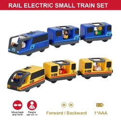 Kids Electric Train Set Locomotive Magnetic Train Diecast Slot Toy Fit for Wooden Train Railway Track Toy for Children Gift W03