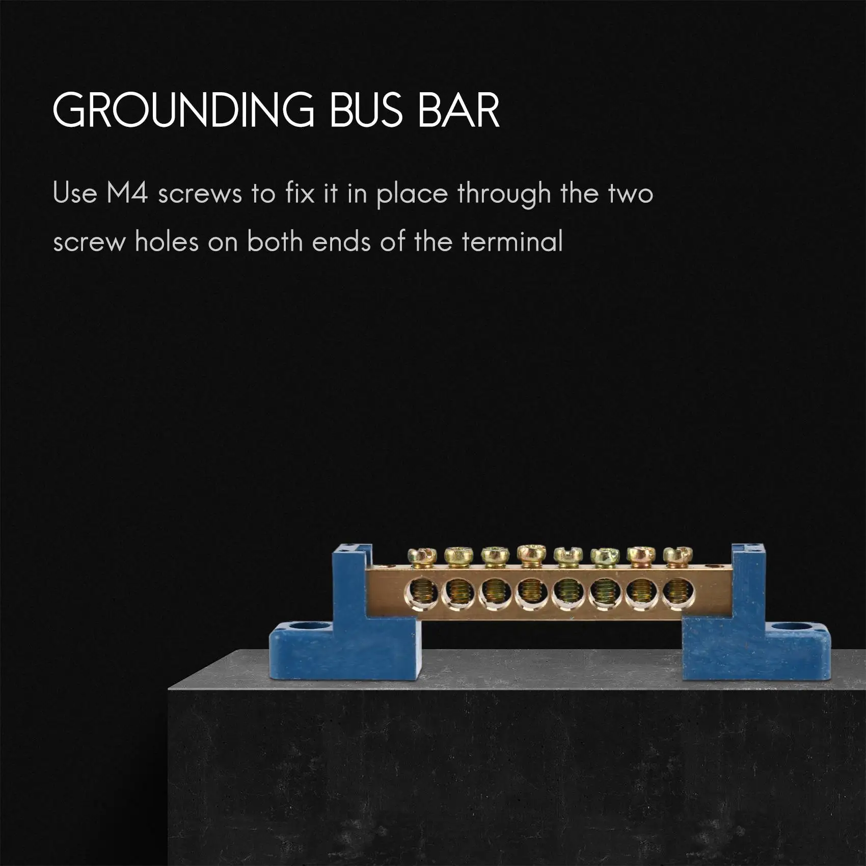 【LIMITED TIME DISCOUNT】8 Terminal Bus Bar Terminal Block 10 Pack Brass Wire Screw Terminal For Car Boat Marine Ground Power Dist