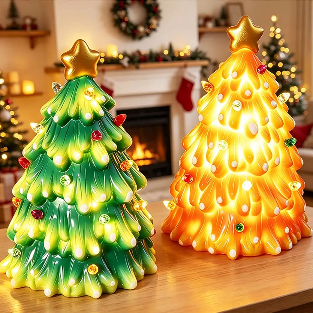 Luminous Christmas Tree Lights Glowing Colorful Christmas Tree Night Light Atmosphere LED Christmas Decoration Figurines