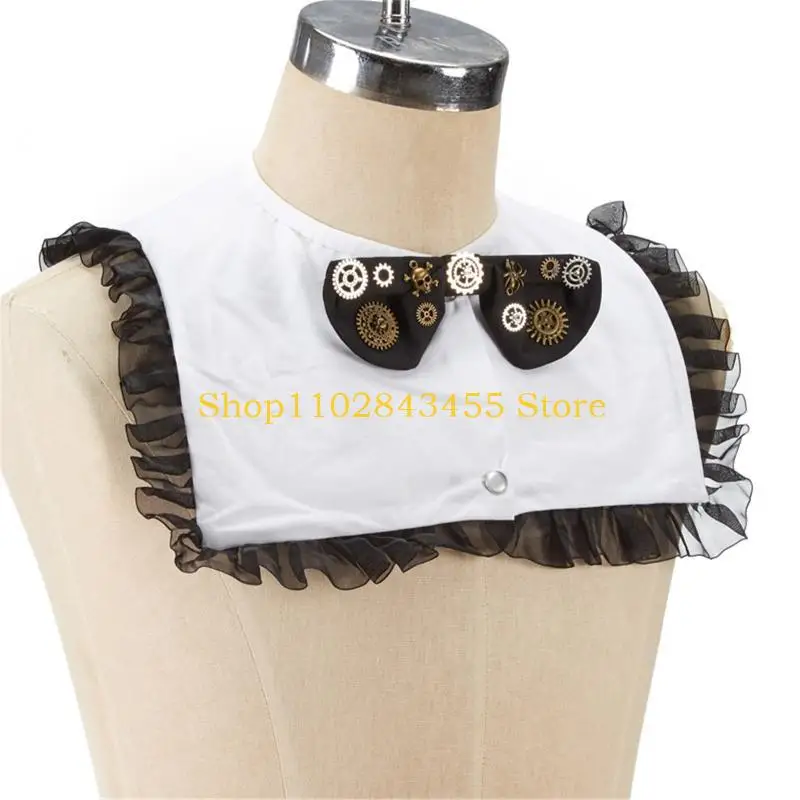49MC Fashion Versatile Blouse Attachment Women Steampunk Cosplay False Collar Dickey